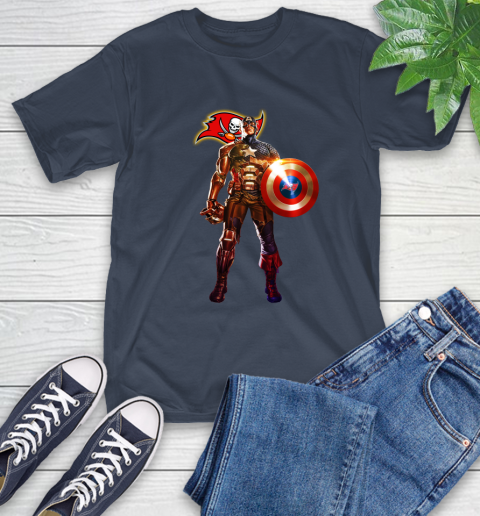 NFL Captain America Marvel Avengers Endgame Football Sports Tampa Bay Buccaneers T-Shirt 4