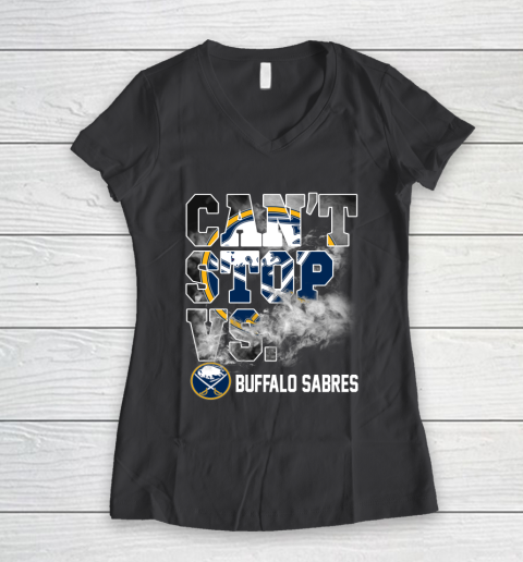 NHL Buffalo Sabres Hockey Can't Stop Vs Women's V-Neck T-Shirt 6