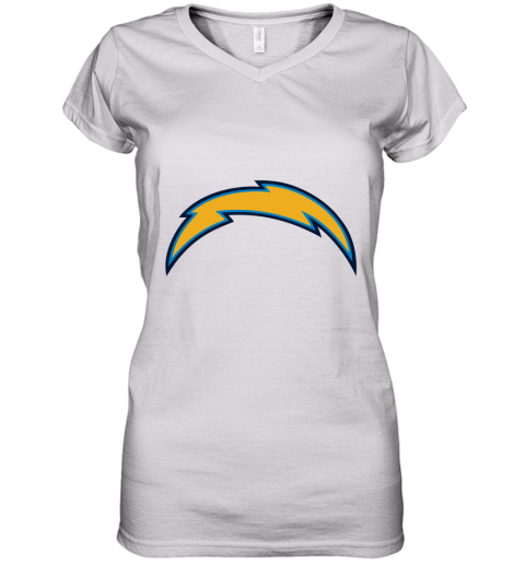 Los Angeles Chargers NFL Pro Line by Fanatics Branded Gray Victory Arch Women's V-Neck T-Shirt