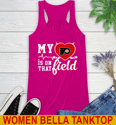 NHL My Heart Is On That Field Hockey Sports Philadelphia Flyers Racerback Tank 7 NHL My Heart Is On That Field Hockey Sports Philadelphia Flyers Racerback Tank - Image 7