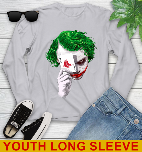 Boston Red Sox MLB Baseball Joker Card Shirt Youth Long Sleeve 5