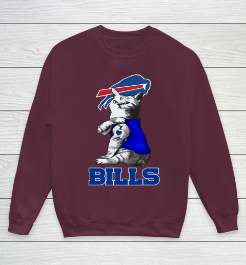 NFL Football My Cat Loves Buffalo Bills Youth Sweatshirt 4