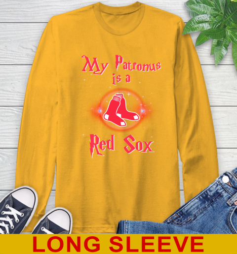MLB Baseball Harry Potter My Patronus Is A Boston Red Sox Long Sleeve T-Shirt 2