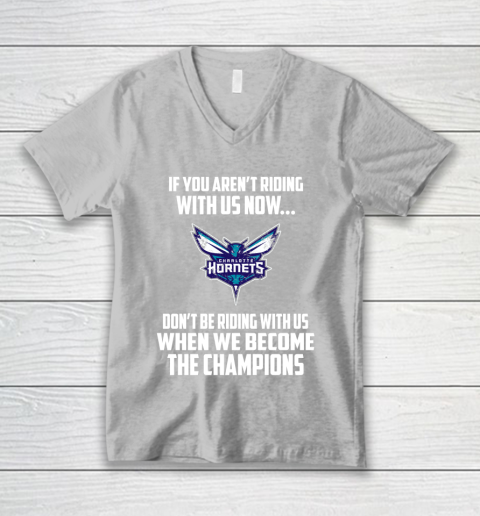 NBA Charlotte Hornets Basketball We Become The Champions V-Neck T-Shirt 3