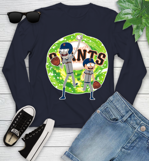 MLB San Francisco Giants Rick And Morty Baseball Sports Youth Long Sleeve 3