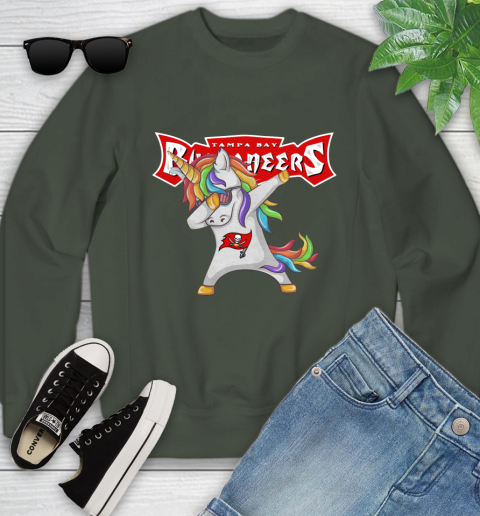 Tampa Bay Buccaneers NFL Football Funny Unicorn Dabbing Sports Youth Sweatshirt 10