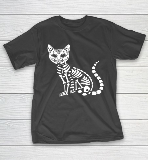 Halloween Shirt For Women and Cat Souls Day Muertos Day Of Dead Cat Sugar Skull T-Shirt