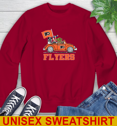 NHL Hockey Philadelphia Flyers Darth Vader Baby Yoda Driving Star Wars Shirt Sweatshirt 7