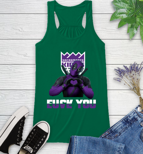 NBA Sacramento Kings Deadpool Love You Fuck You Basketball Sports Racerback Tank 6