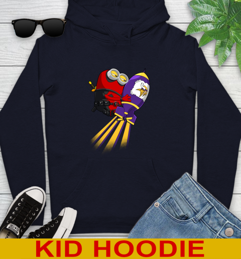 NFL Football Minnesota Vikings Deadpool Minion Marvel Shirt Youth Hoodie 3