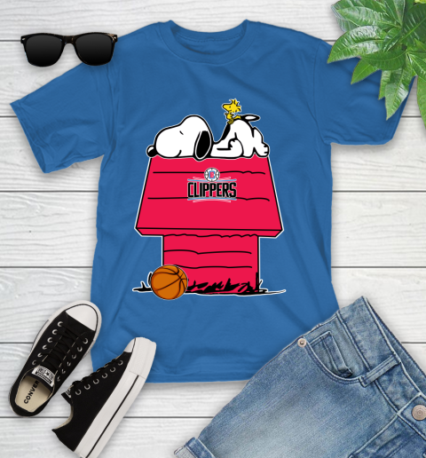 LA Clippers NBA Basketball Snoopy Woodstock The Peanuts Movie Youth T-Shirt 9