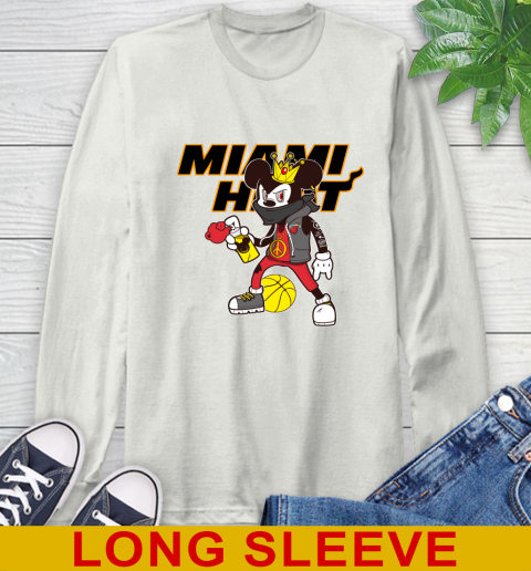 Miami Heat NBA Basketball Mickey Peace Sign Sports Long Sleeve T-Shirt 12