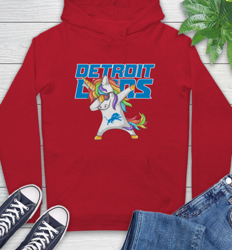 Detroit Lions NFL Football Funny Unicorn Dabbing Sports Hoodie 10