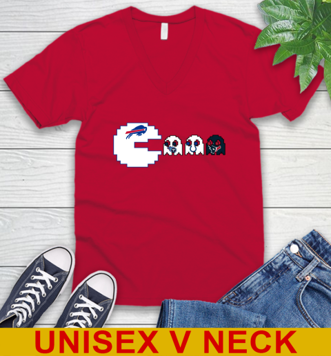 Buffalo Bills NFL Football Pac Man Champion V-Neck T-Shirt 7