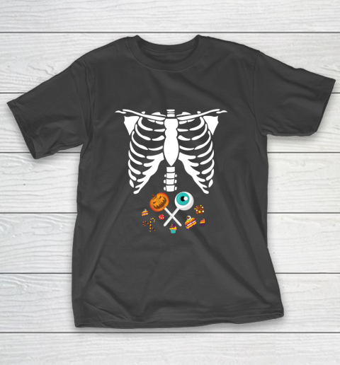 Halloween Skeleton Candy Funny X Ray Kids Boys Girls Gift T-Shirt