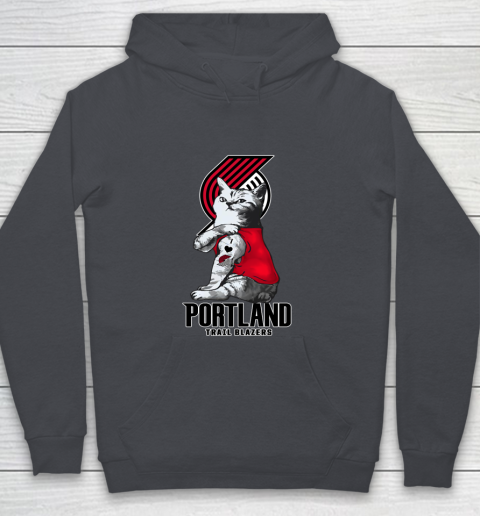 NBA Basketball My Cat Loves Portland Trail Blazers Youth Hoodie 5