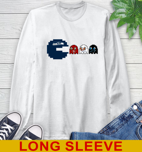 Seattle Seahawks NFL Football Pac Man Champion Long Sleeve T-Shirt