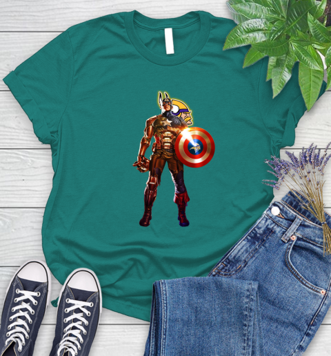 NFL Captain America Marvel Avengers Endgame Football Sports Minnesota Vikings Women's T-Shirt 12