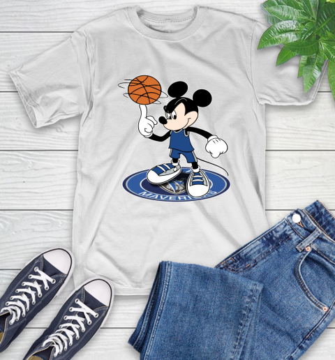 NBA Basketball Dallas Mavericks Cheerful Mickey Disney Shirt T-Shirt - Image 3