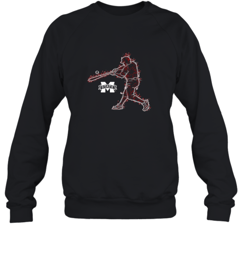 Mississippi State Bulldogs Baseball Player On Fire Gift Sweatshirt