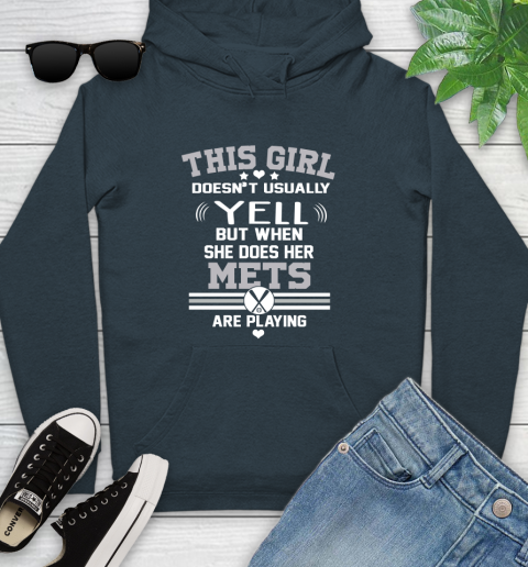 New York Mets MLB Baseball I Yell When My Team Is Playing Youth Hoodie 10