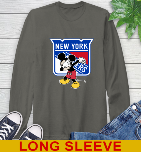 New York Rangers NHL Hockey Dabbing Mickey Disney Sports Long Sleeve T-Shirt 8