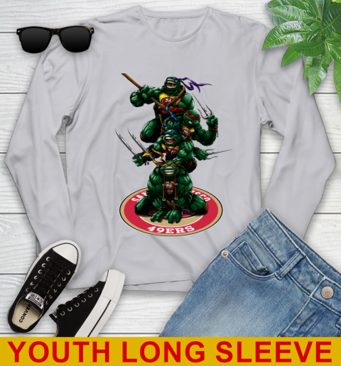NFL Football San Francisco 49ers Teenage Mutant Ninja Turtles Shirt Youth Long Sleeve 6