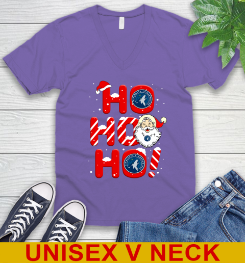 Minnesota Timberwolves NBA Basketball Ho Ho Ho Santa Claus Merry Christmas Shirt V-Neck T-Shirt 8