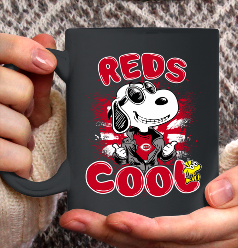 MLB Baseball Cincinnati Reds Cool Snoopy Shirt Ceramic Mug 15oz