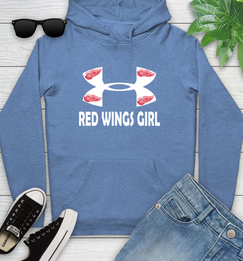 NHL Detroit Red Wings Girl Under Armour Hockey Sports Youth Hoodie 13