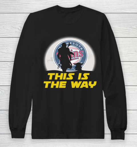 Minnesota Twins MLB Baseball Star Wars Yoda And Mandalorian This Is The Way Long Sleeve T-Shirt