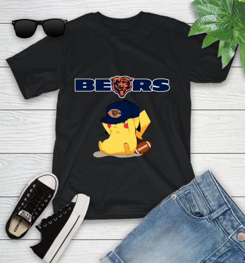 NFL Pikachu Football Sports Chicago Bears Youth T-Shirt 2
