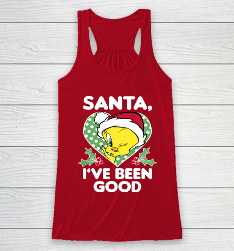 Looney Tunes Christmas Tweety Bird Santa I ve Been Good Racerback Tank 4