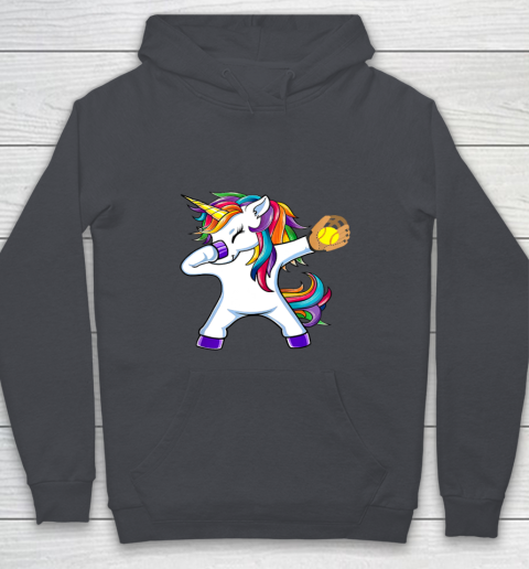 Dabbing Unicorn Softball T Shirt Funny Dab Gift Youth Hoodie 7