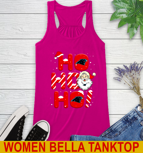 Carolina Panthers NFL Football Ho Ho Ho Santa Claus Merry Christmas Shirt Racerback Tank 6