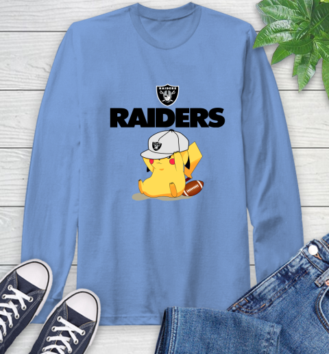 NFL Pikachu Football Sports Oakland Raiders Long Sleeve T-Shirt 11