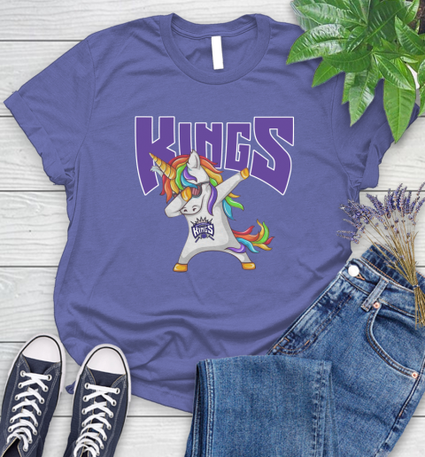 Sacramento Kings NBA Basketball Funny Unicorn Dabbing Sports Women's T-Shirt 11