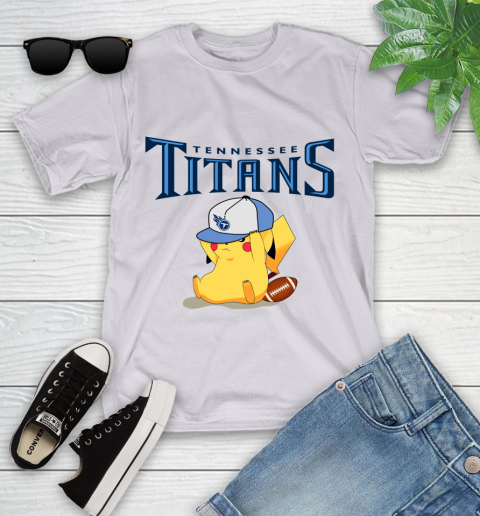 NFL Pikachu Football Tennessee Titans Youth T-Shirt 4