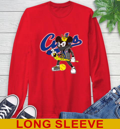 Chicago Cubs MLB Baseball Mickey Peace Sign Sports Long Sleeve T-Shirt 10