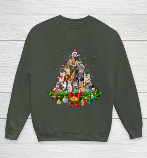 Funny Cat Christmas Tree Xmas Gifts Youth Sweatshirt 8