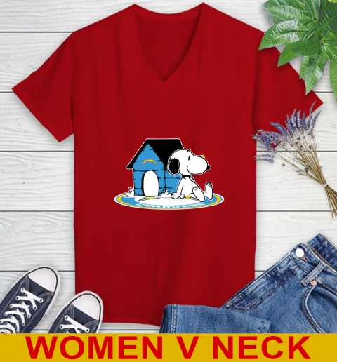 NFL Football Los Angeles Chargers Snoopy The Peanuts Movie Shirt Women's V-Neck T-Shirt 12