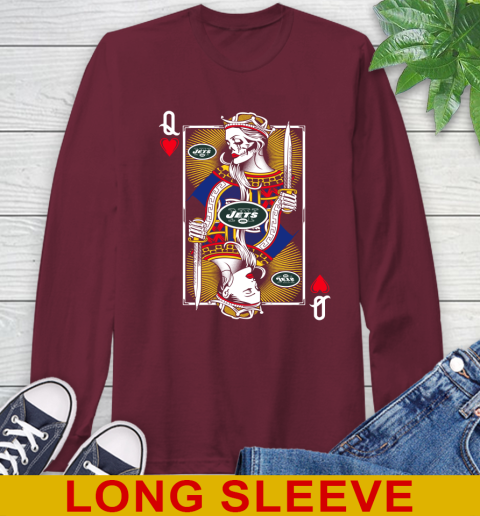 NFL Football New York Jets The Queen Of Hearts Card Shirt Long Sleeve T-Shirt 7