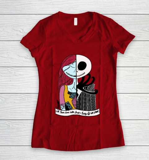 Jack and Sally  Blink 182 I Miss You Women's V-Neck T-Shirt 6