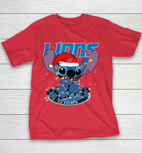Detroit Lions NFL Football noel stitch Christmas Youth T-Shirt 6