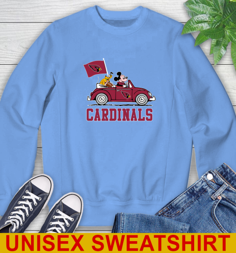 NFL Football Arizona Cardinals Pluto Mickey Driving Disney Shirt Sweatshirt 11