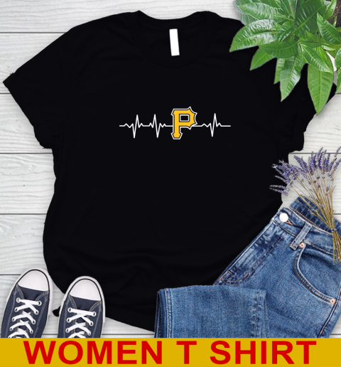 Pittsburgh Pirates MLB Baseball Heart Beat Shirt Women's T-Shirt