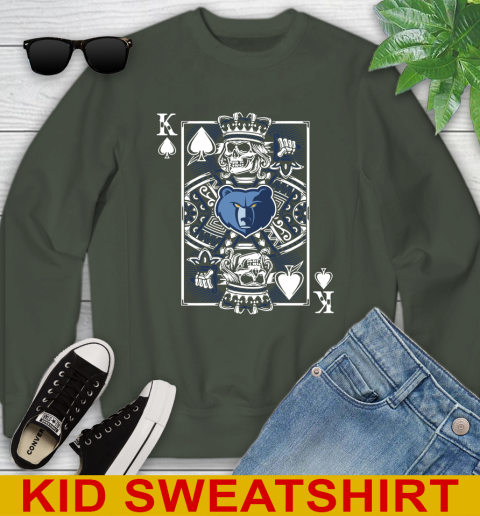 Memphis Grizzlies NBA Basketball The King Of Spades Death Cards Shirt Youth Sweatshirt 8