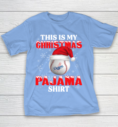 Los Angeles Dodgers This Is My Christmas Pajama Shirt MLB Youth T-Shirt 8