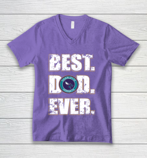 NBA Charlotte Hornets Basketball Best Dad Ever Family Shirt V-Neck T-Shirt 8