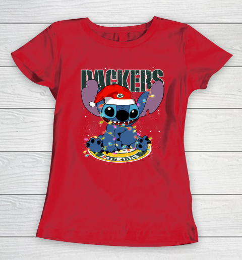 Green Bay Packers NFL Football noel stitch Christmas Women's T-Shirt 7